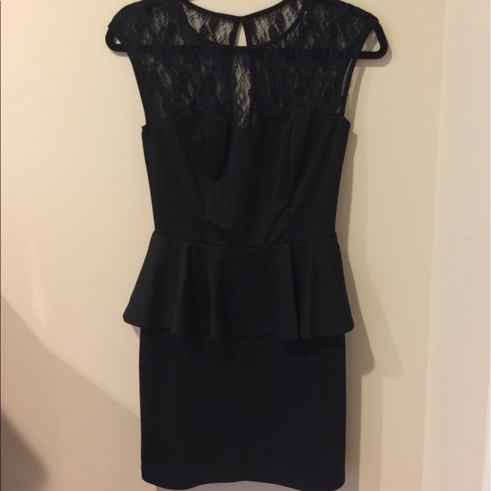 Black peplum dress