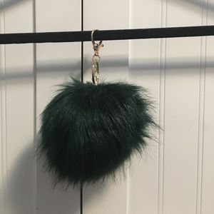 Dark Turquoise Fluffy Keychain