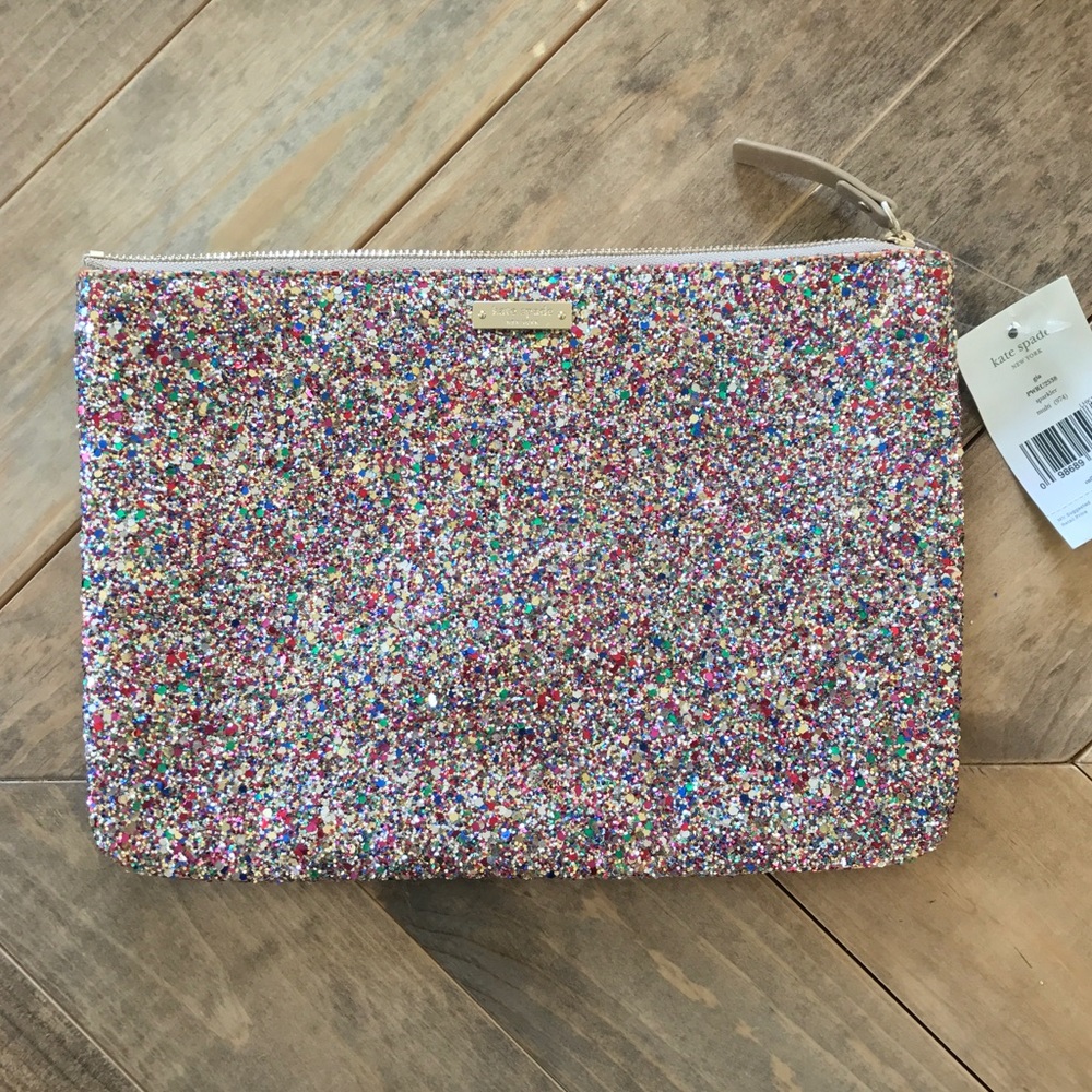 Kate spade glitter clutch. Authentic. New with tag