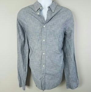 GAP Clean Chambray Slate Gray Button Down Large