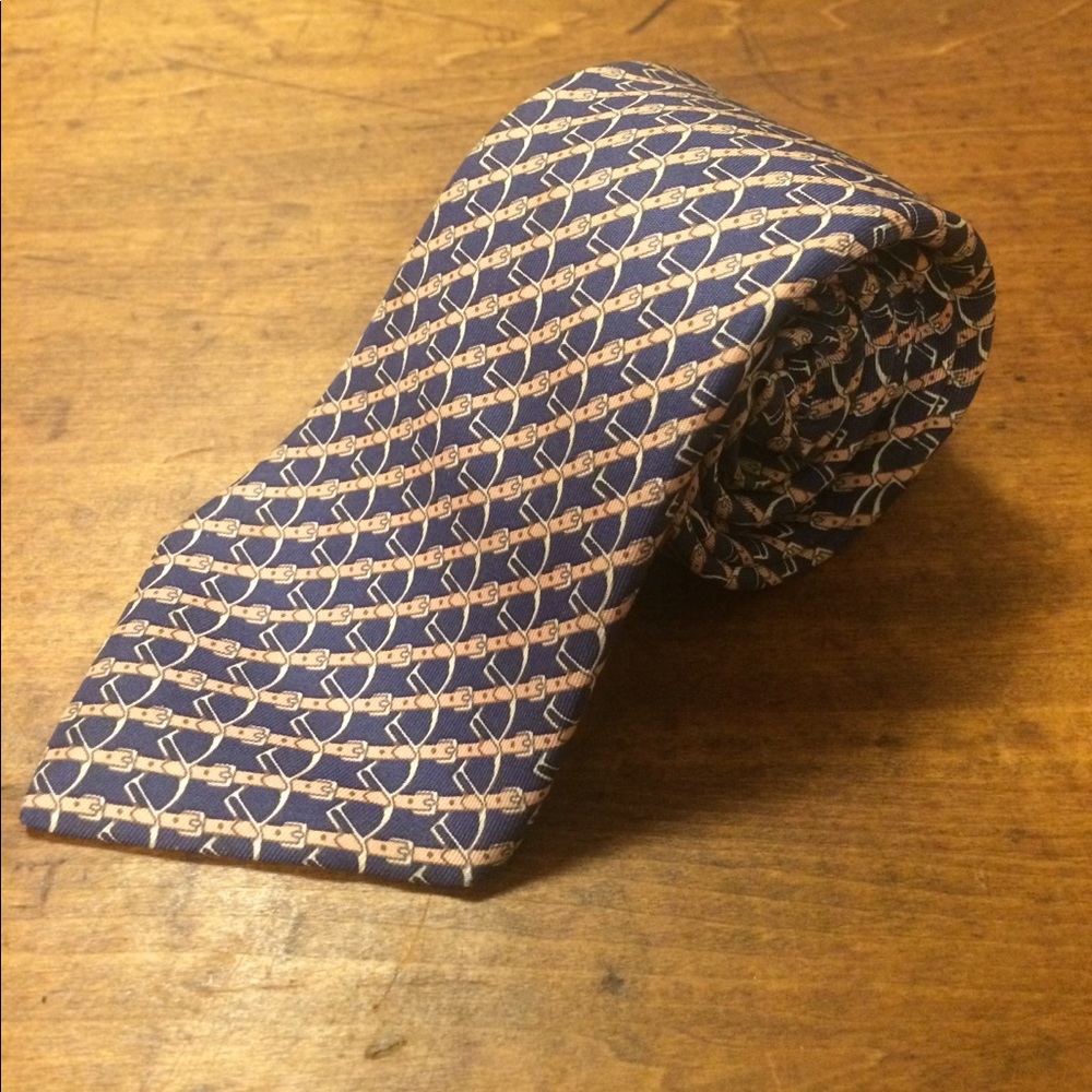 Navy & Tan Hermés Tie