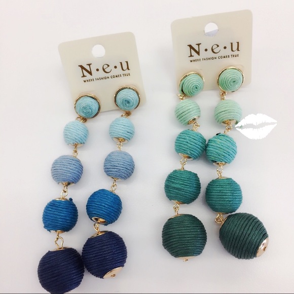 💕LAST1️⃣💝Green BON BON DROP EARRINGS - Picture 2 of 3