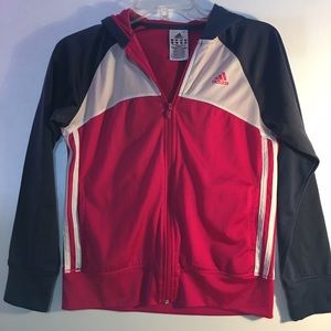 Adidas pink gray and white sports jacket