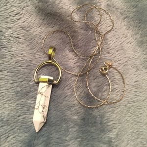 Faux white stone necklace