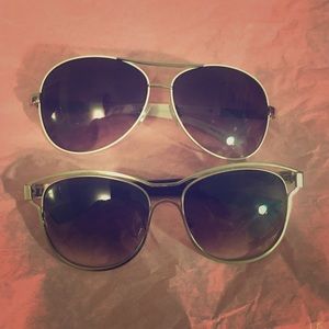 Two pairs fashion sunglasses