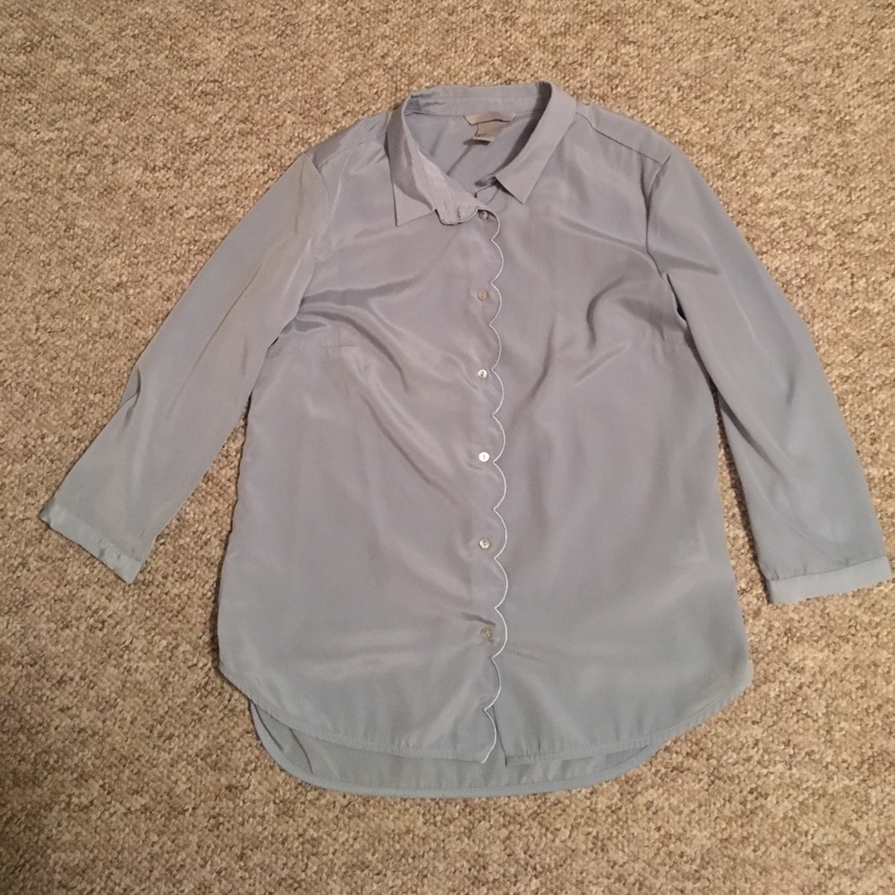 Silky baby blue blouse
