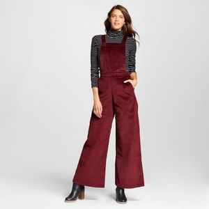 Xhilaration Wine Colored Corduroy Overalls