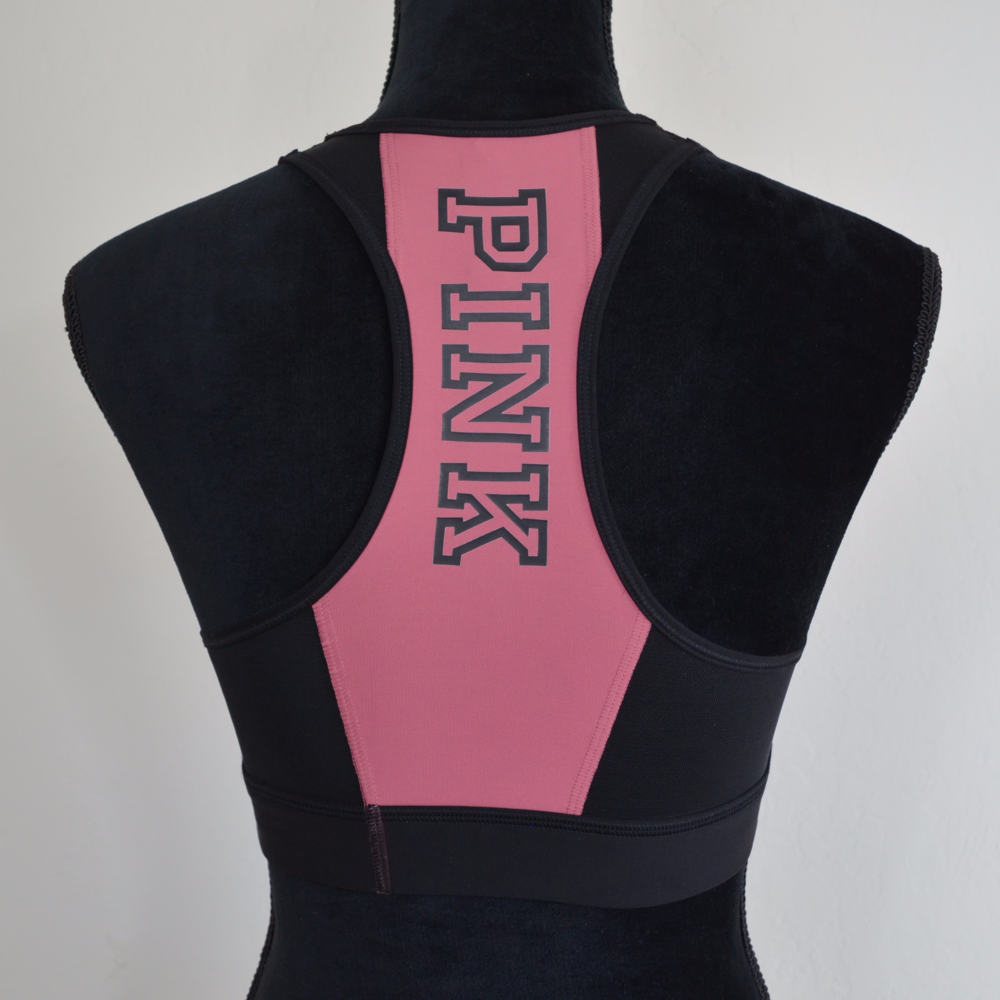 VS PINK Pink Mesh High Neck Sports Bra