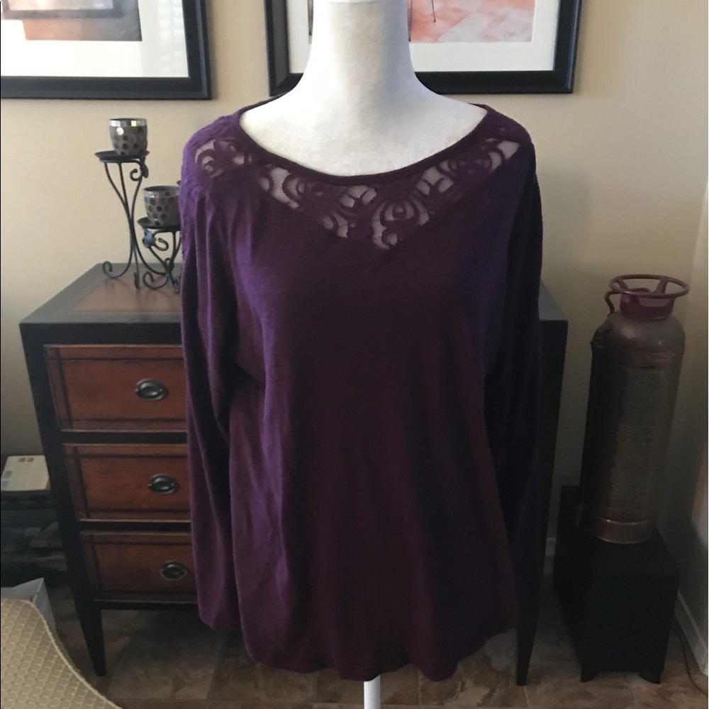 Maurices 1X tee with lace panels