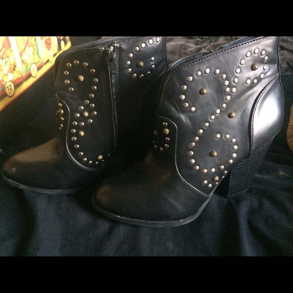 Black Studded Ankle Boots
