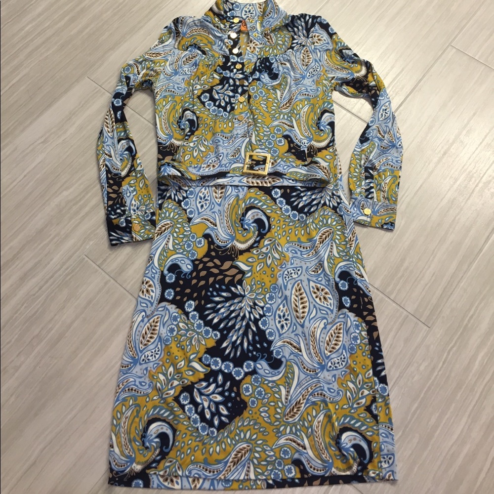 Tory burch long sleeve dress. Paisley pattern.