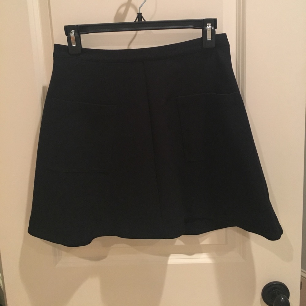 Black Skater Skirt with Pockets