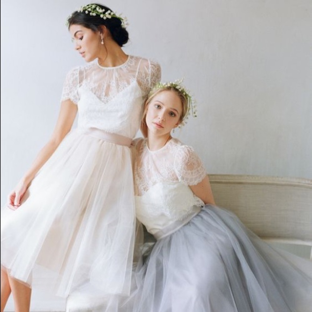 Alexandra Grecco Gretta Tulle Skirt in Peach