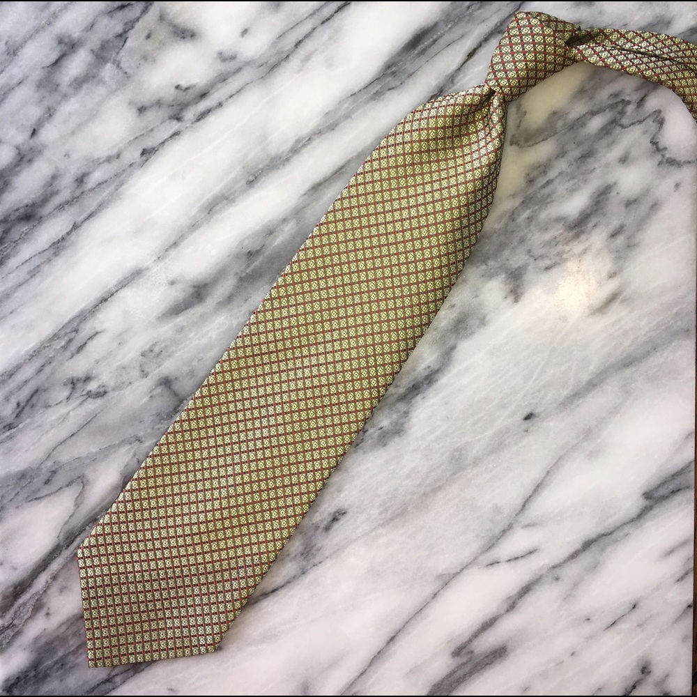 Giorgio Armani Cravatte Red/Gold Pattern Neck Tie