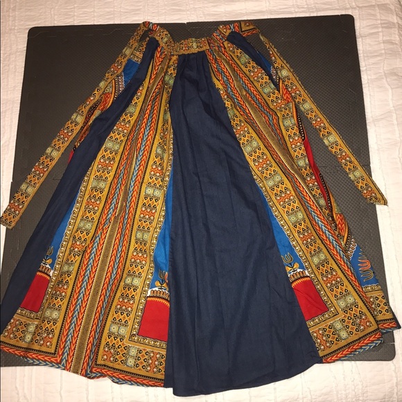 MULTI COLOR PRINT MAXI SKIRT