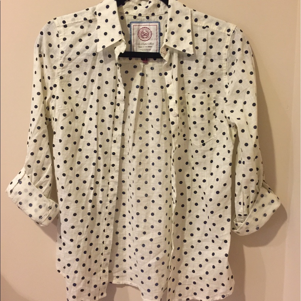 Polka dot button down