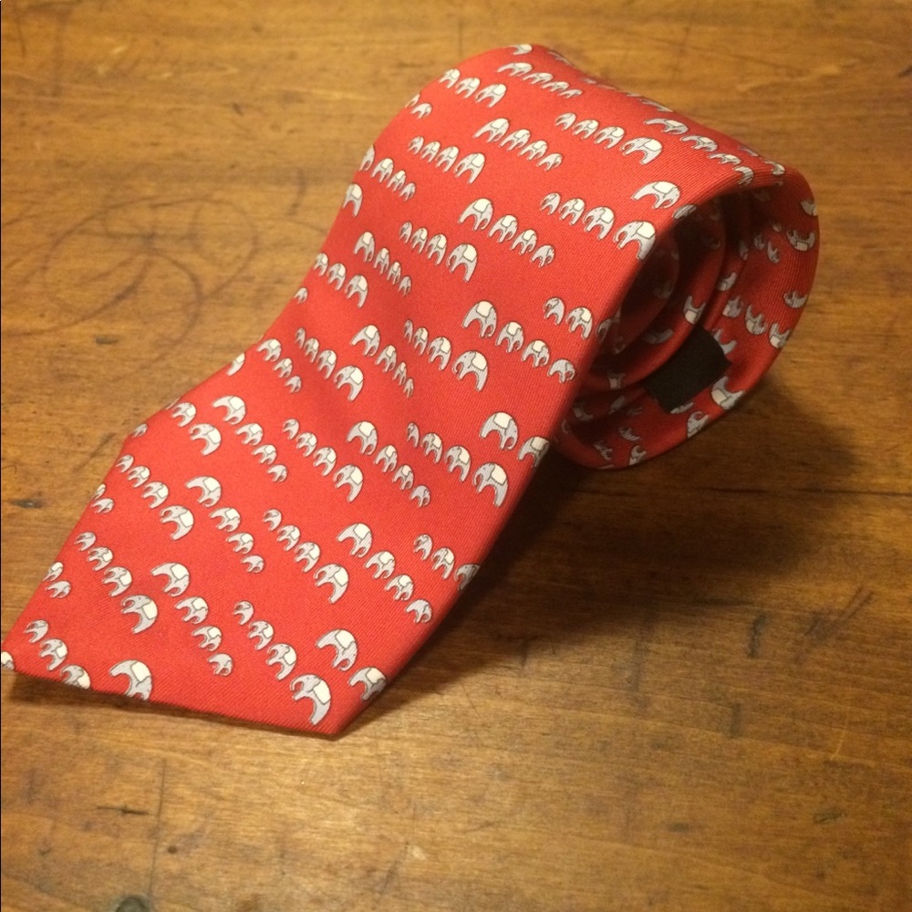 Red Elephant Silk Tie