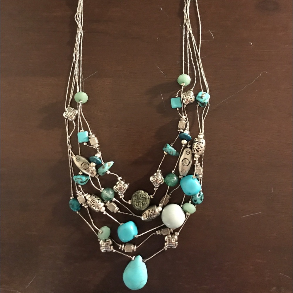 Turquoise and silver necklace