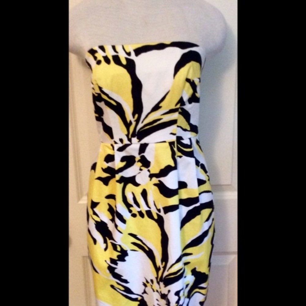 Yellow and black cocktail dress