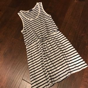 Cream & Black Stripe Tank Dress