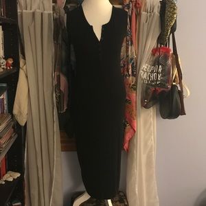 Ribbed Henley Midi Dress