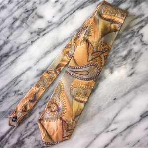 Christian Dior Monsieur Blue/Tan Silk Neck Tie