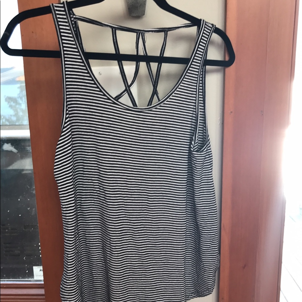 Hollister striped tank top w strap detailing