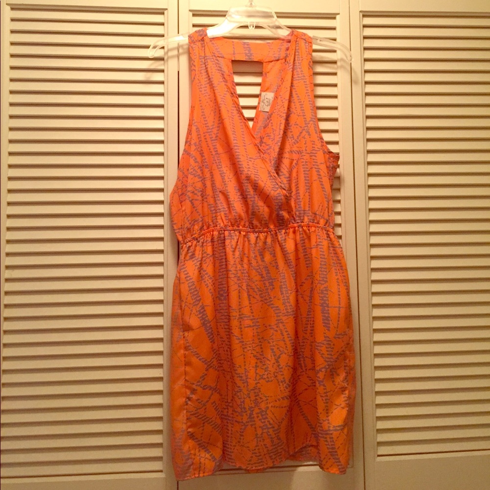 Orange sleeveless dress