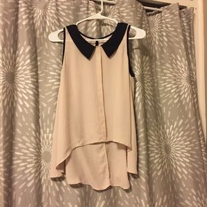 Cream and black blouse