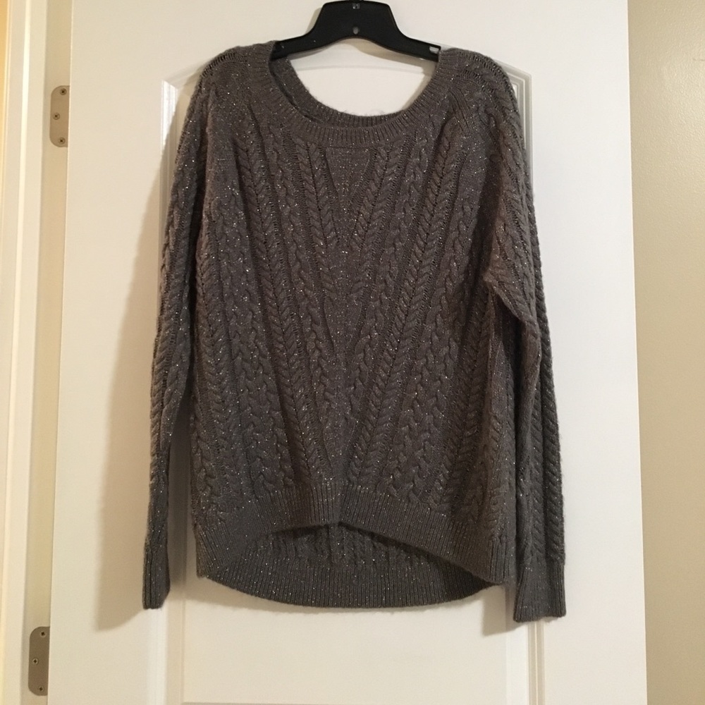 Express Gray Cable Knit Sweater - image 3