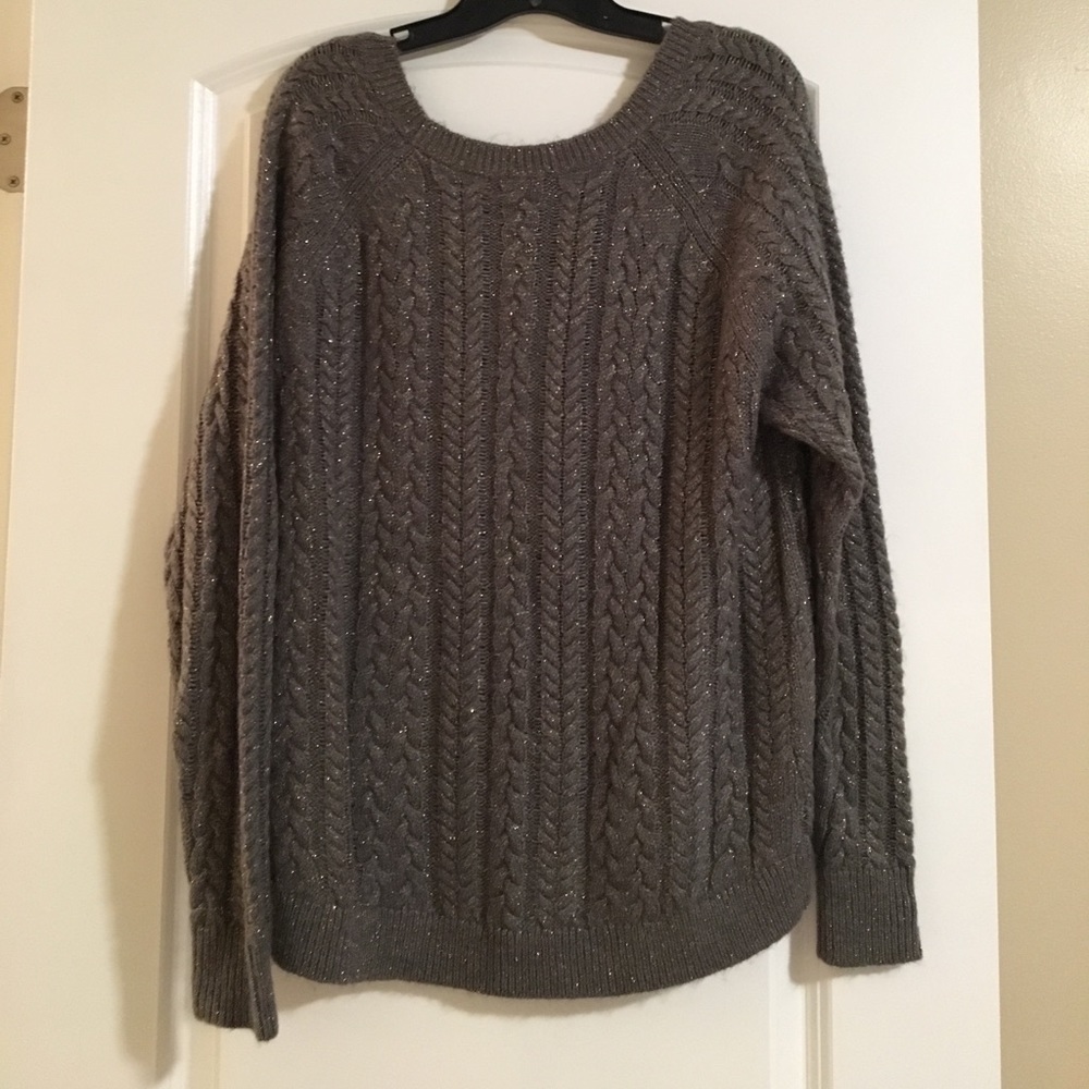 Express Gray Cable Knit Sweater - image 4