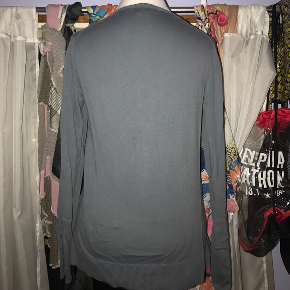 Dusty Blue Lacoste V-Neck Sweater - Picture 4 of 5