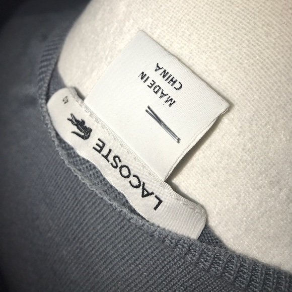 Dusty Blue Lacoste V-Neck Sweater - Picture 5 of 5