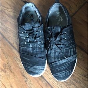 Toms del Rey black brushed wool shoes