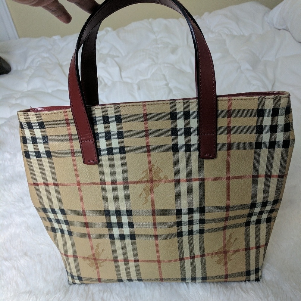Auth Burberry nova check mini tote