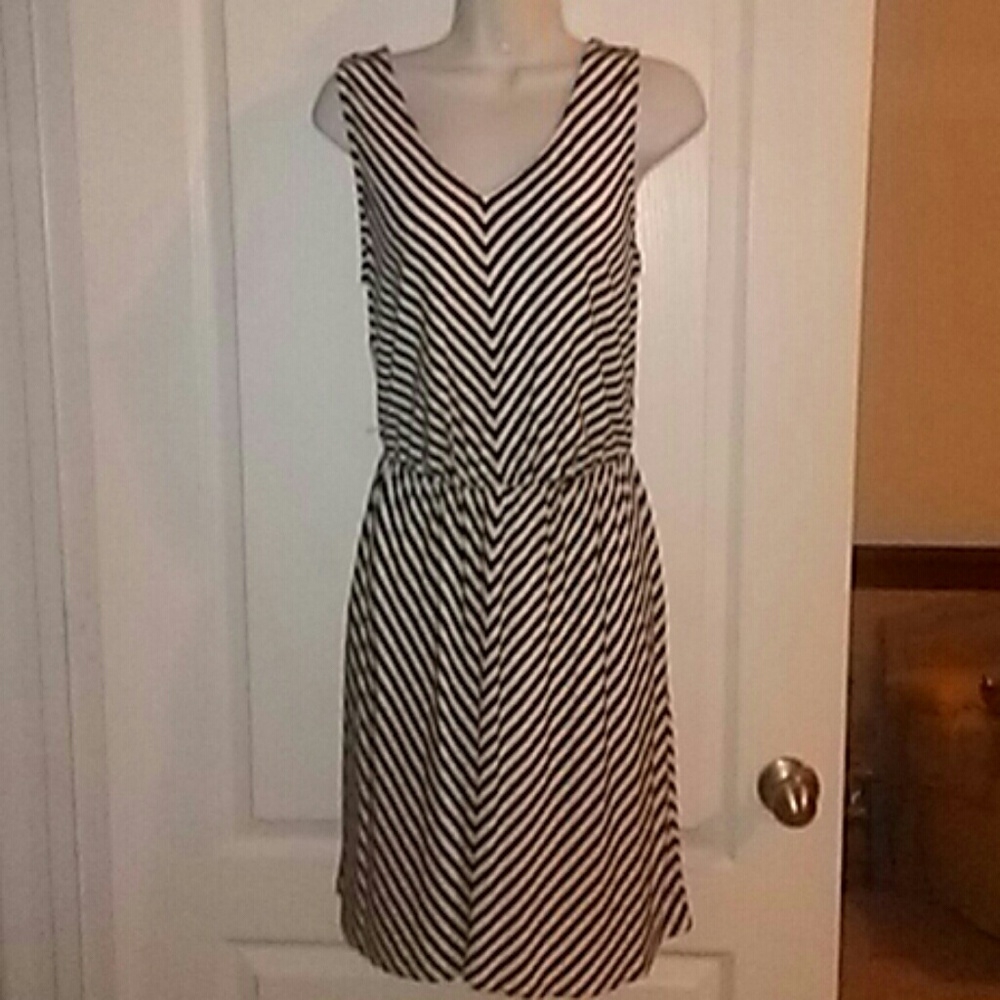 Black And white chevron dress