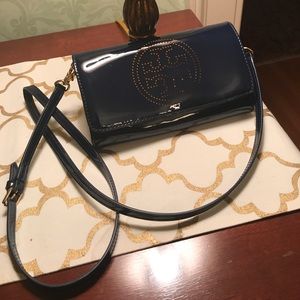 Tory Burch  Navy Blue Patent Leather  Bag