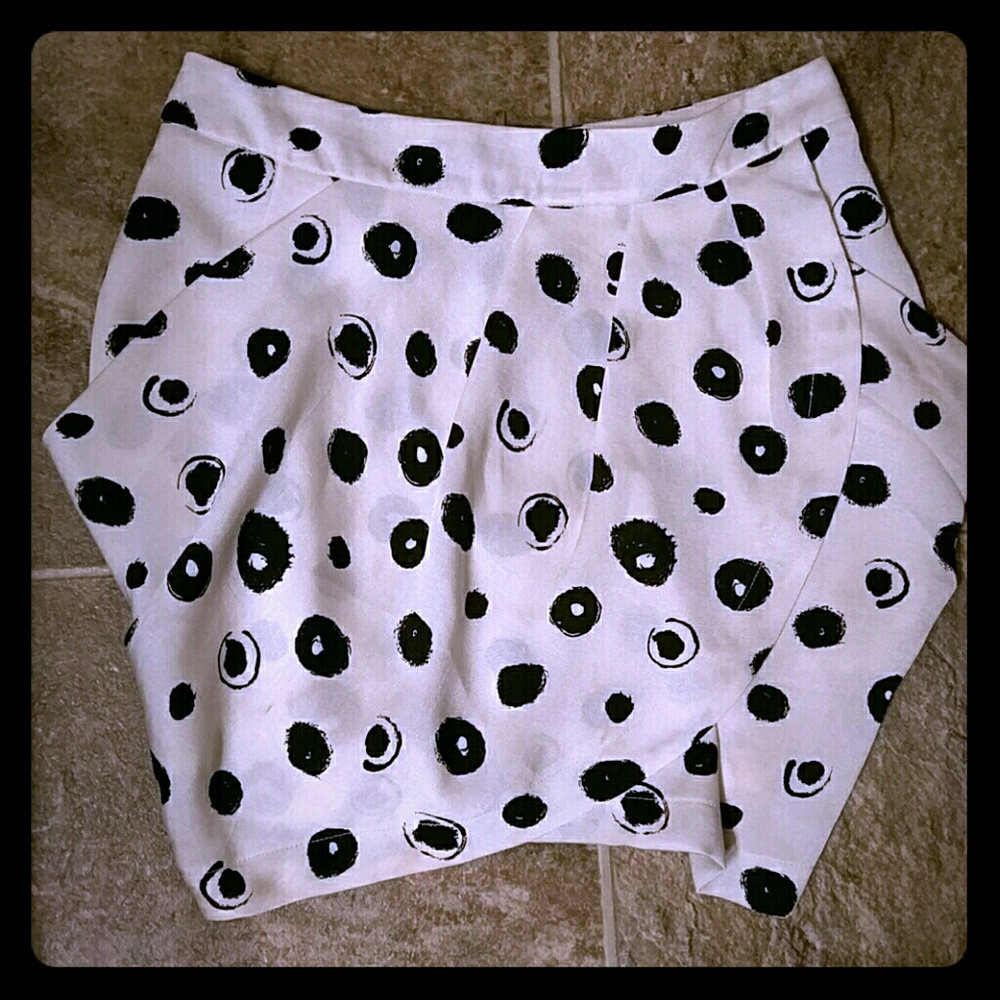 Black and white polka dot skirt