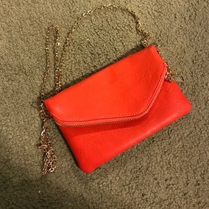 Red Orange envelope purse