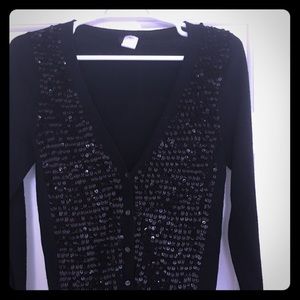 J Crew Black Sequin cardigan - size Medium