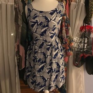 Hawaiian Pineapple Graphic Print Dress