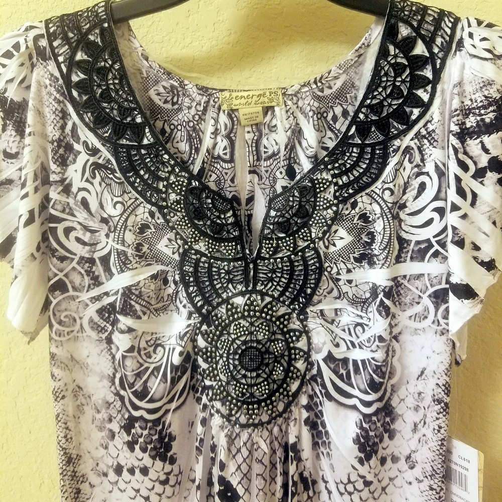 Black and White Dress Top