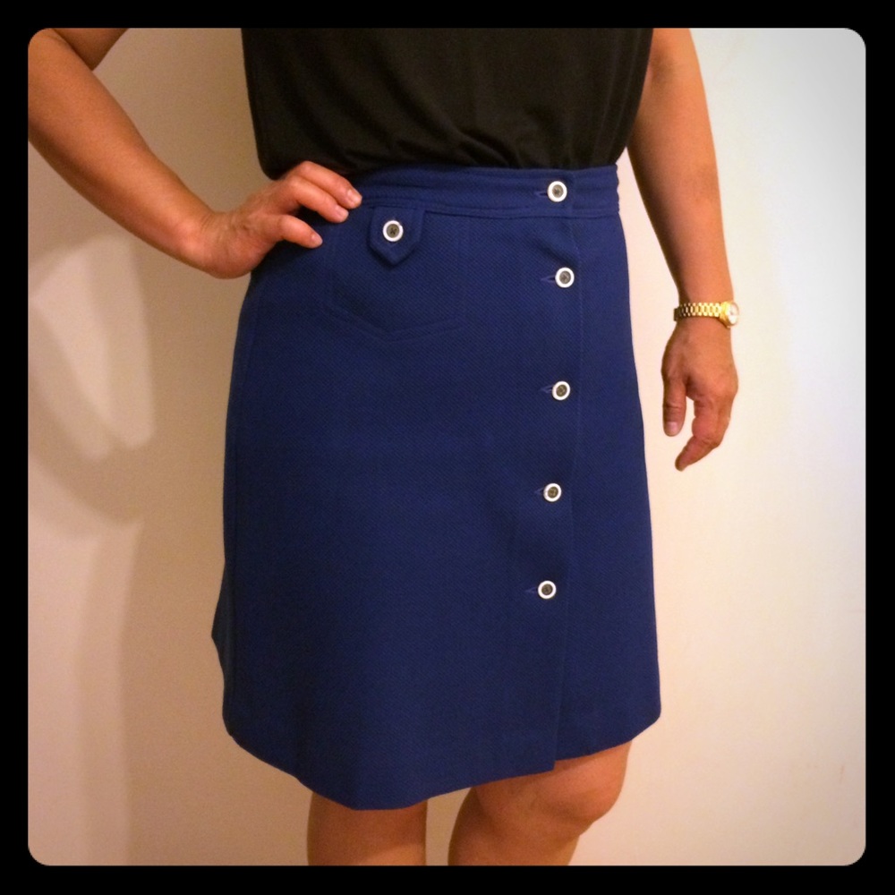 Vintage navy Koret scooter skirt hidden shorts