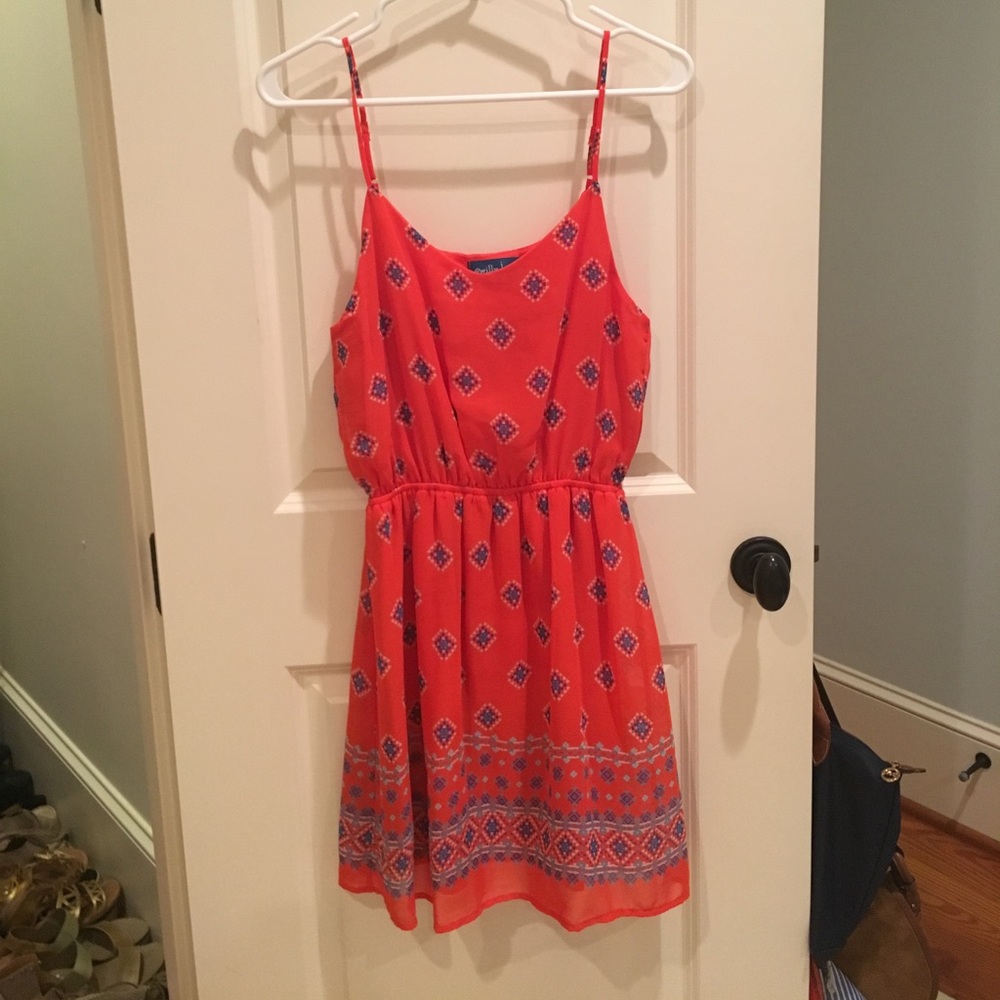 Orange spaghetti strap dress