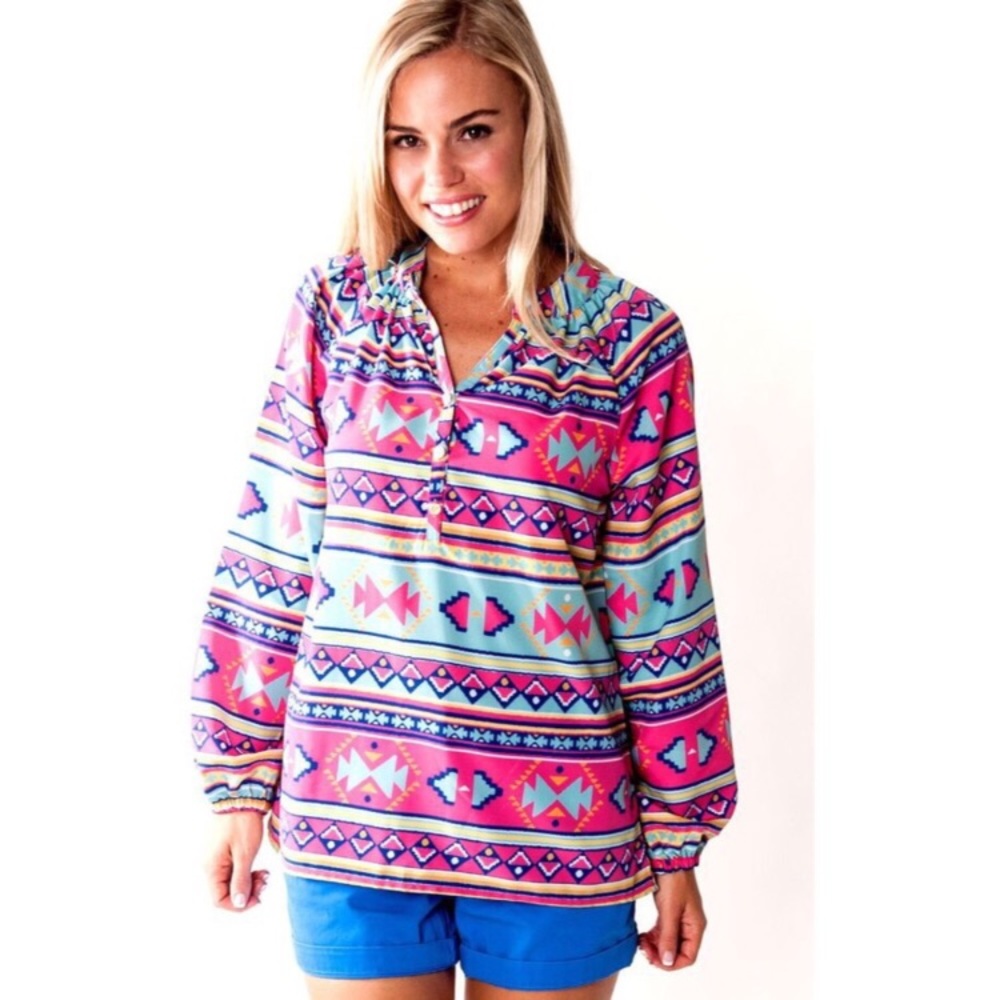 🎉Sale🎉 Aztec Print Tunic Blouse