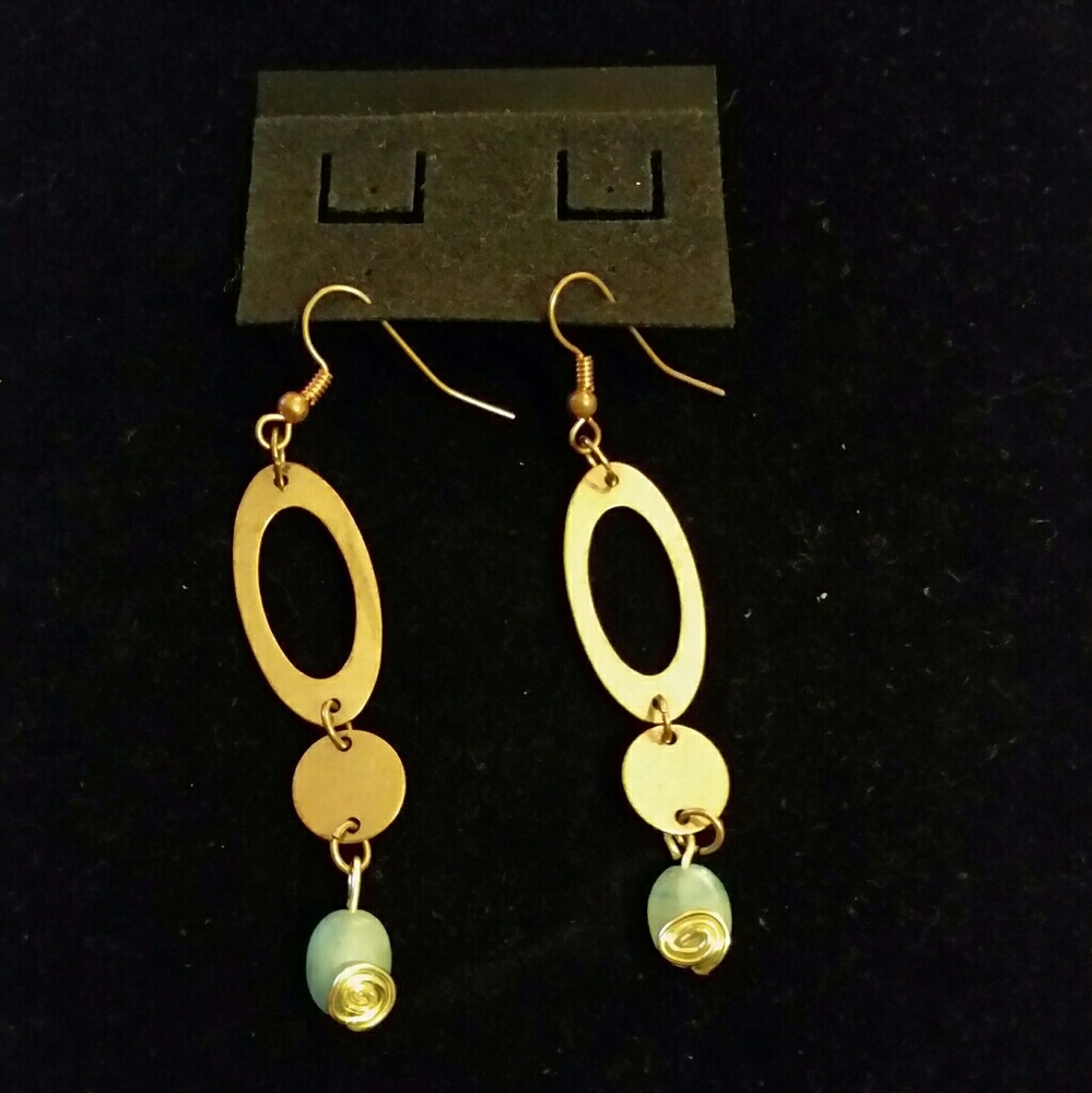 Copper hemimorphite earrings