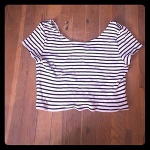 H&M  striped scoop neck crop top