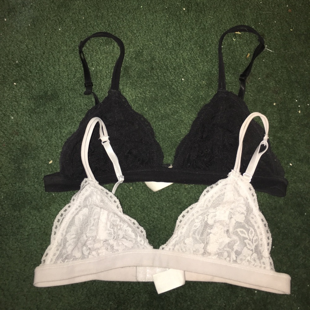 black/white bralette duo