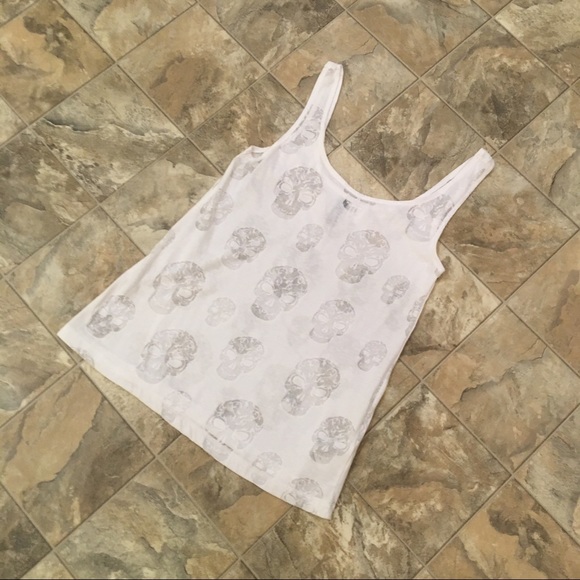 H&M DIVIDED white sugar skull tank top - Picture 2 of 7