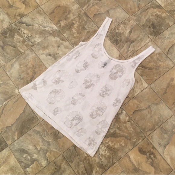 H&M DIVIDED white sugar skull tank top - Picture 3 of 7